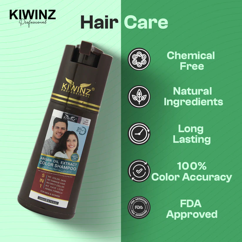 Kiwinz Hair Color Shampoo For Men and Women