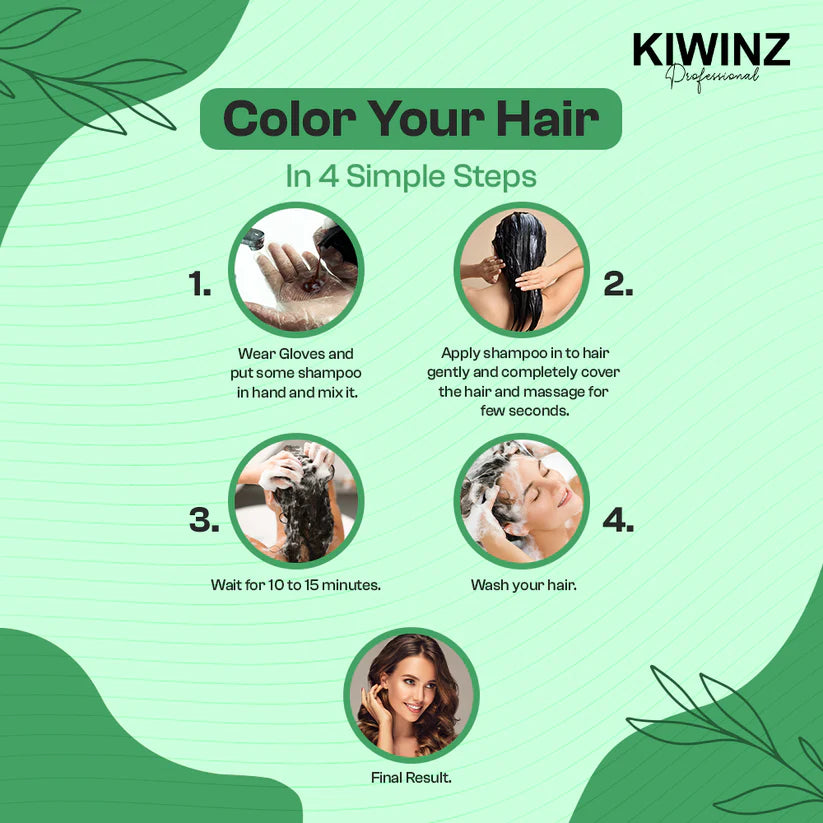 Kiwinz Hair Color Shampoo For Men and Women